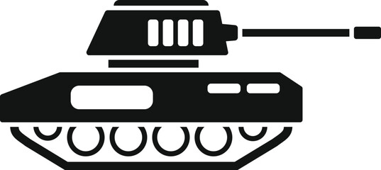 Vector illustration of a tank silhouette, perfect for military themes and graphics