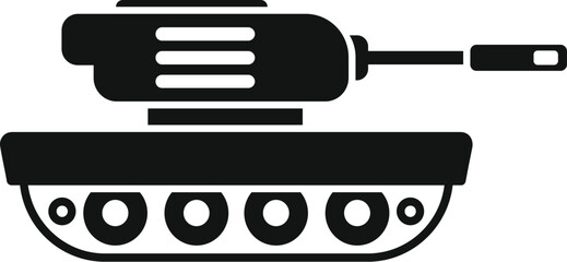 Wall Mural - Simplified tank illustration in black, ideal for military concepts and signage