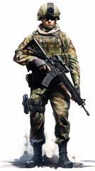 Sticker - Full body image of soldier Boinas Verdes in army uniform