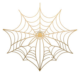 Sticker - PNG Spider web line gold celebration.