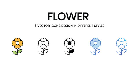 Sticker - Flower icons vector set stock illustration.