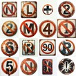 © vector_master - Forbidden Road traffic sign Lettering Typeface. AI generated illustration