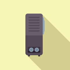 Poster - Minimalist computer tower icon in a flat design style with a soft shadow on a yellow background