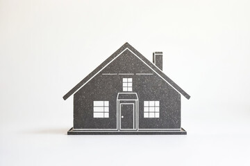 Black and White House Model on White Background