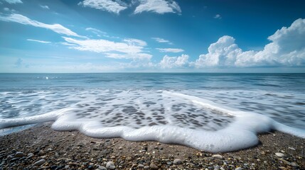 Wall Mural - quiet beach waves and blue img