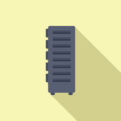 Sticker - Simplistic flat design icon of a home heating radiator with a shadow effect on a pastel background