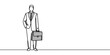 © dariachekman - continuous one line drawing of walking businessman in suit.