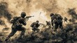 © Jelena - battlefield valor soldiers in action during world war ii combat historical illustration