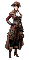 Canvas Print - PNG Steampunk costume adult woman coat. AI generated Image by rawpixel.