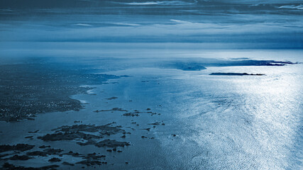 Wall Mural - french brittany and atlantc ocean coast in finistere aerial view