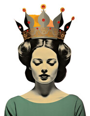 Poster - PNG  Gold crown portrait painting adult. 