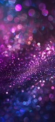 Wall Mural - Purple glitter lights foundation. unfocused. shiny tinsel.