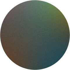 Sticker - Circular gradient with textured grain effect, transitioning from brown to green, on a transparent background