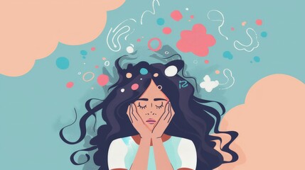 Wall Mural - Design a visual guide to understanding and managing adult anxiety. Include signs, symptoms, and coping strategies to help manage anxiety effectively.