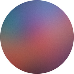 Sticker - Spherical gradient shifting from blue to red with a grainy texture, on a transparent background