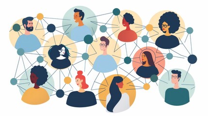 Wall Mural - Develop a graphic that explains the importance of building a professional network for adults. Include tips for networking effectively both online and offline.