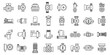 © anatolir - Water circulation pump icons set vector. A collection of various types of pumps and valves. The image is a collection of different types of pumps and valves, all of which are drawn in a simple