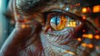 © DARIKA - A close-up of a businessman's eye with reflections of digital interfaces, symbolizing a vision focused on technological integration. Minimal and Simple style
