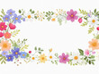 © thachakrit - Rectangular flower frame for inserting text. Separate white background.