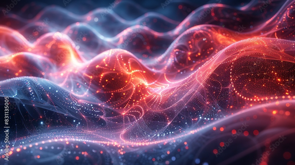 Intricate patterns of quantum entanglement intertwining with digital AI ...
