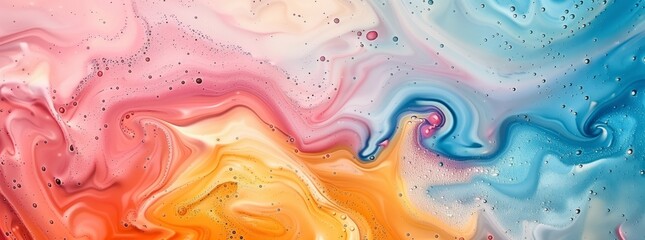 Wall Mural - Abstract background with colorful liquid marble texture, wavy pattern