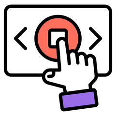 Sticker - Conceptual flat design icon of interaction

