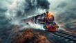 © Lubos Chlubny - A classic steam train in motion and billowing thick clouds of smoke and steam