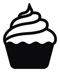 Sticker - PNG Cupcake logo icon dessert cream black.