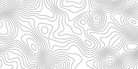 Abstract topography contour map background design .modern design with white background and black wave lines .geography contour map linear background vector illustration .