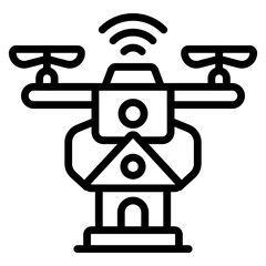 Poster - Editable design icon of drone home 

