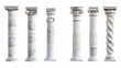 © Jelena - classical white marble columns isolated on white background ancient greek or roman architecture elements cut out 3d rendering