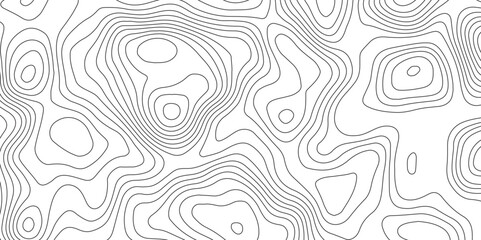 Abstract topography contour map background design .modern design with white background and black wave lines .geography contour map linear background vector illustration .