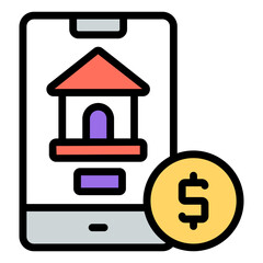 Poster - Conceptual flat design icon of mobile real estate

