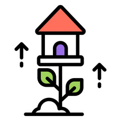 Sticker - A premium design icon of home growth 

