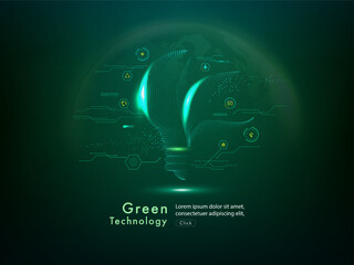 green technology futuristic and innovation background. Environment technology.Abstract technology background.Vector illustration.