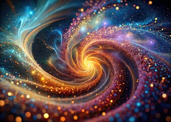 Poster - Vibrant cosmic spiral with colorful stars