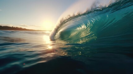 Sticker - ocean seawater rolling wave seascape photography
