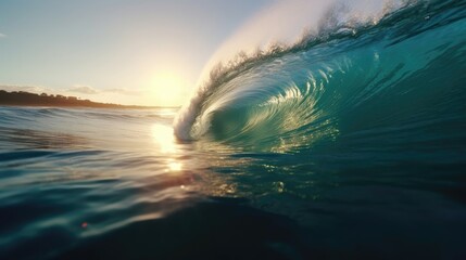 Wall Mural - ocean seawater rolling wave seascape photography