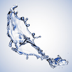 Wall Mural - blue water splash isolated on blue background