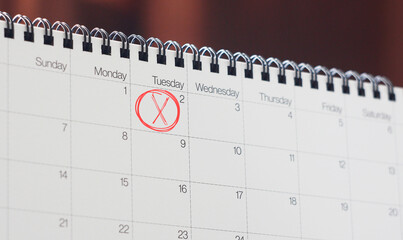 Photo of the Calendar as the concept for important appointment date, schedule and deadline. Tax Deadline extended