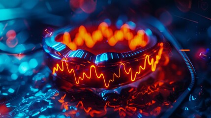 Wall Mural - a glowing, glowing, glowing object with a red and orange glow