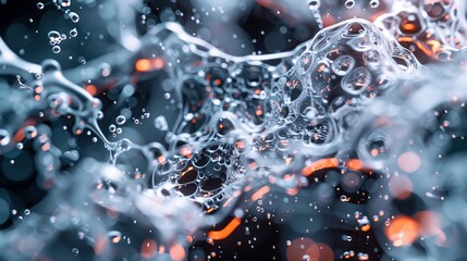 Wall Mural - a splash of water with a few drops of orange