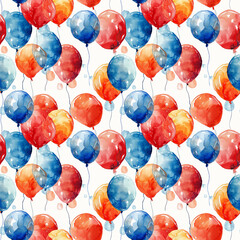 Canvas Print - Group of Red, White, and Blue Balloons
