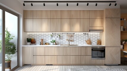 Wall Mural - Open kitchen with a Scandinavian design