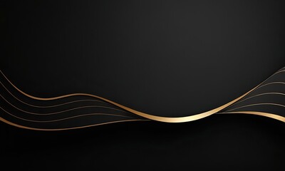 Canvas Print - abstract black and gold luxury background