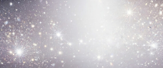Wall Mural - Abstract light magic luxury background with stars cosmos on the silver background
