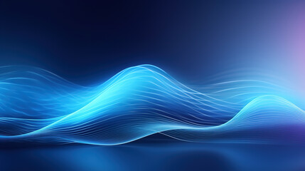 Technology Background Poster - Blue Water Wave Abstract Background Against Black Background