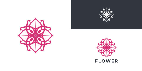 Wall Mural - Flower logo design with a creative concept. Premium Vector