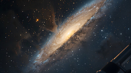 Wall Mural - a starry sky with a large galaxy in the background