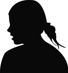 Wall Mural - a girl head silhouette vector